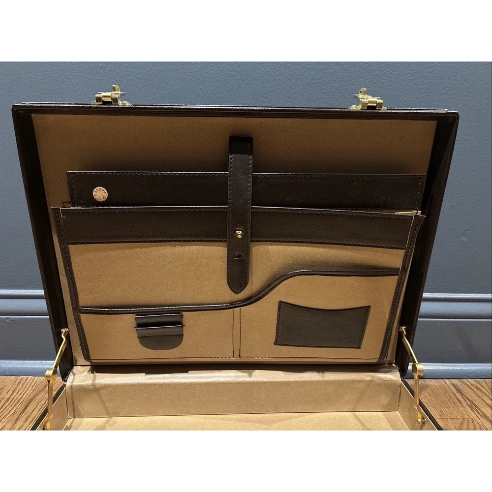 Leather Presto Briefcase Classic Brown Leather